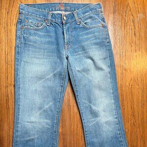 7 For All Mankind Flare Lt Blue Wash Jeans, Size 27